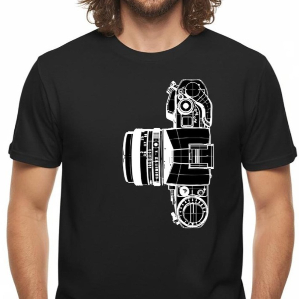 Photography Graphic Design - Camiseta vintage com estampa de câmera,