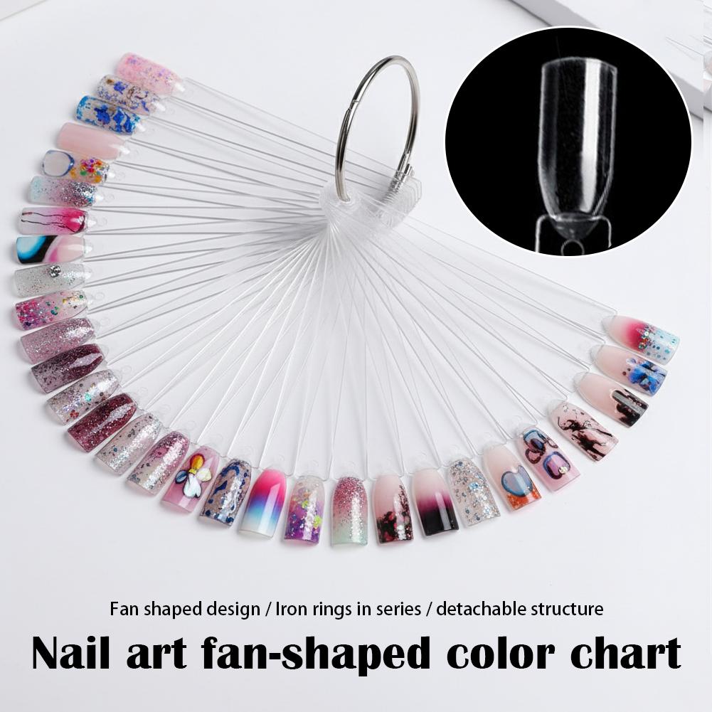 Color Checker Card - 50 Amostras de Unhas Transparentes, Cartela