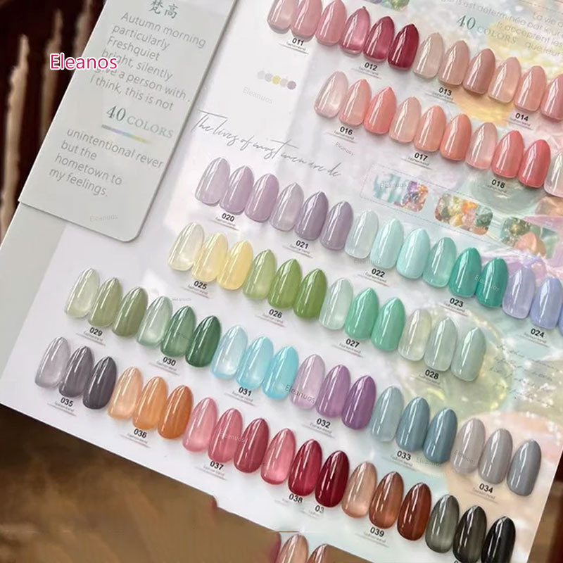 Eleanos 40 cores 15ml gel gelé - Color Checker Card avaliação e preço